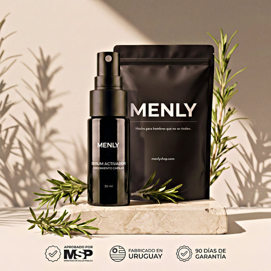 Serum Activador MENLY con romero, aprobado por MSP, fabricado en Uruguay, 90 días de garantía