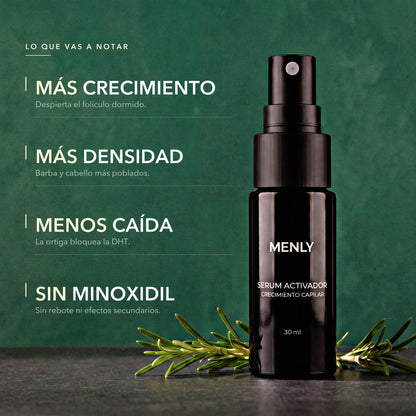 Lo que vas a notar: más crecimiento, más densidad, menos caída, sin Minoxidil